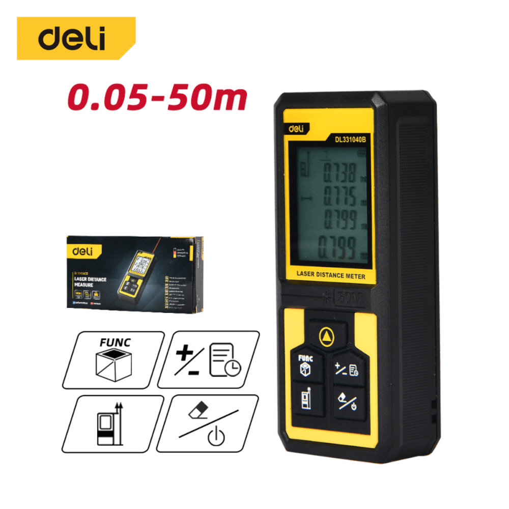 เลเซอร์วัดระยะ DELI EDL331040B-YL-01 50เมตร สีเหลือง_7